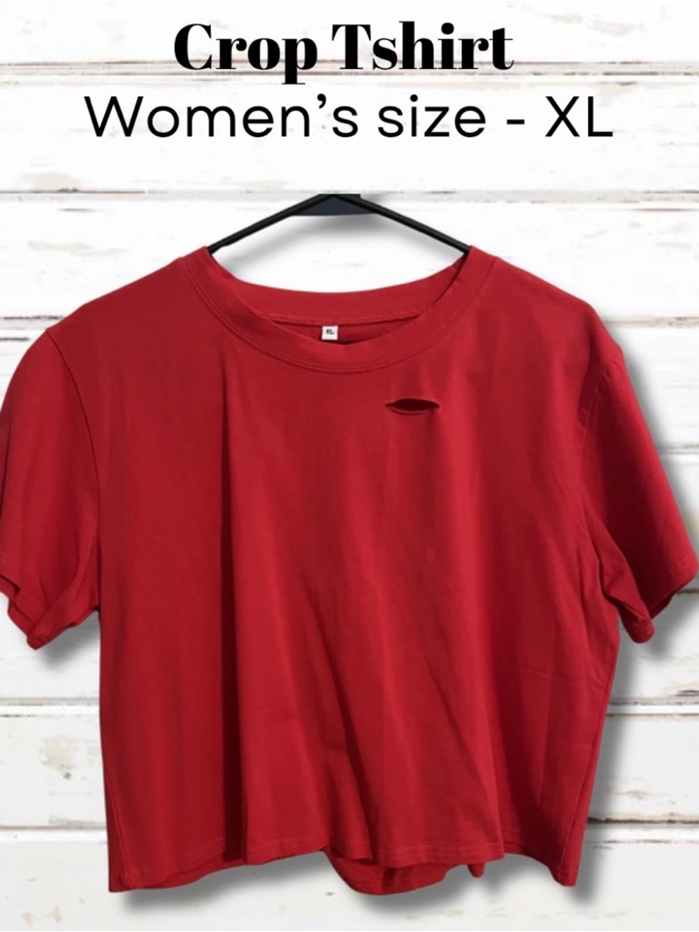 Red Crop T-Shirt - Women's XL